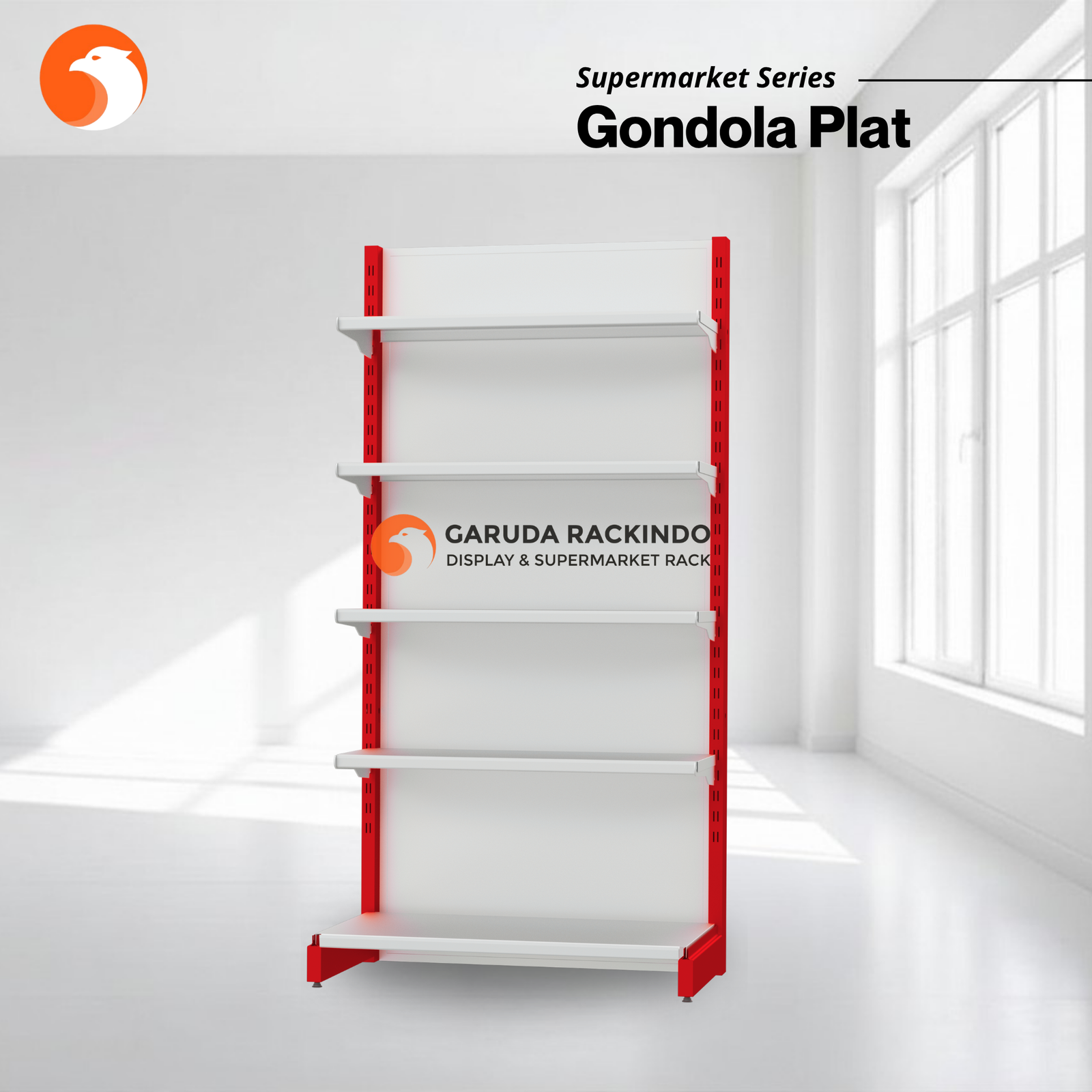 Rak Gondola Supermarket - Rak Single Dengan Back Panel Plat / Kualitas Terbaik Produksi Sendiri dan Produk Import