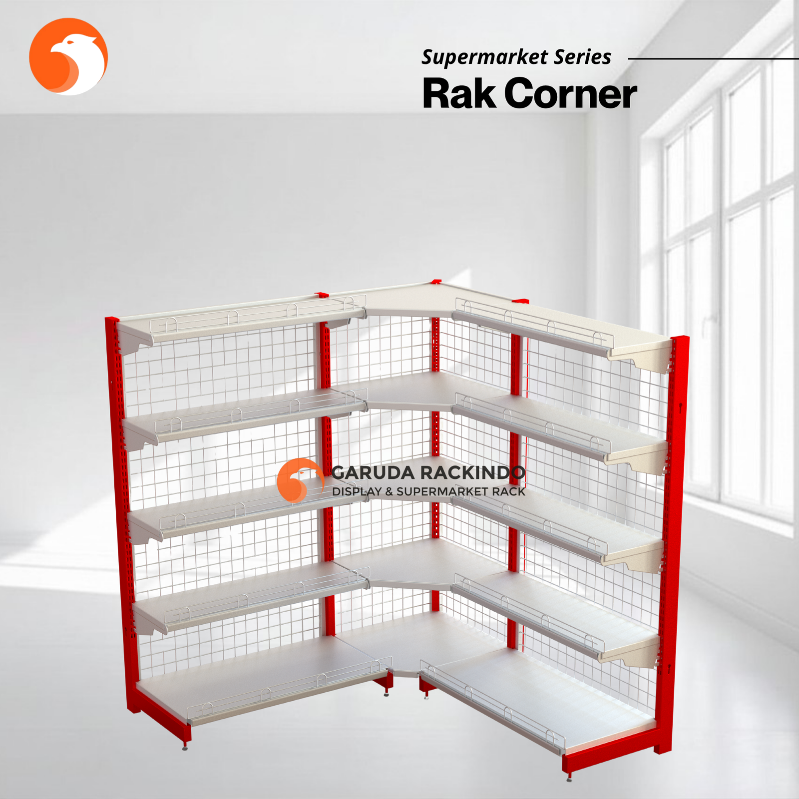 Rak Gondola Supermarket - Rak Sudut / Kualitas Terbaik Produksi Sendiri dan Produk Import